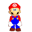 An animation of Mario's character model from Super Mario 64 doing the Gangnam Style dance